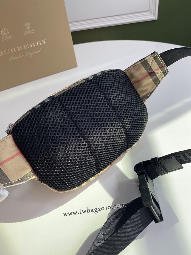 Burberry專門店新款Vintage復古格紋接合棉質腰包 巴寶莉男女款斜挎腰包 yxb1182